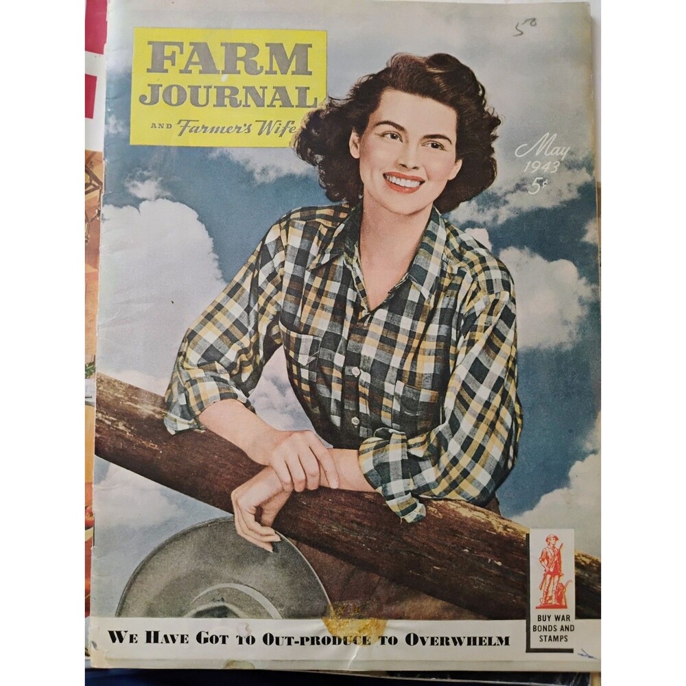 Vtg May 1943 Farm Journal Farmers Wife Magazine WWII Homefront War Bonds Cover